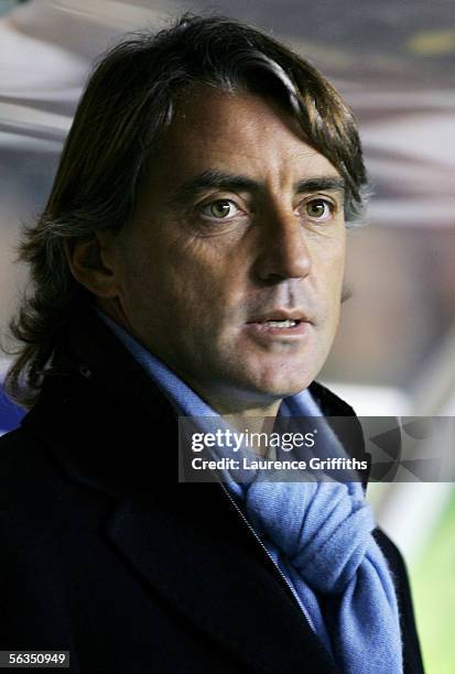 Roberto Mancini of Inter during the UEFA Champions League match between Rangers and Inter Milan on December 6, 2005 at Ibrox Stadium in Glasgow,...