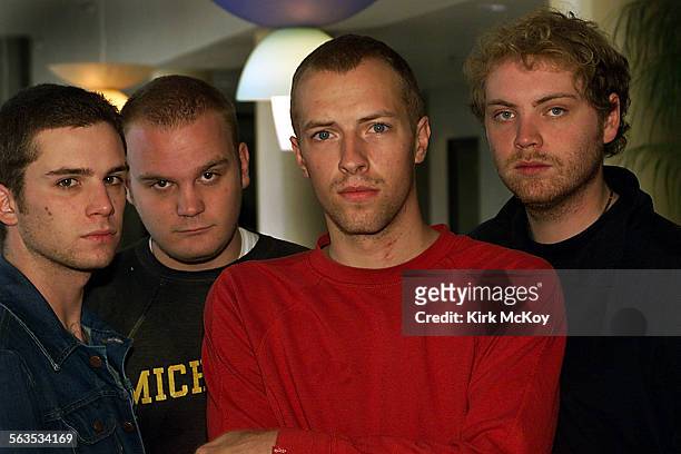 Coldplay are photographed for Los Angeles Times on February 14, 2011 at the Hyatt on Sunset Blvd in Los Angeles, California. PUBLISHED IMAGE. CREDIT...