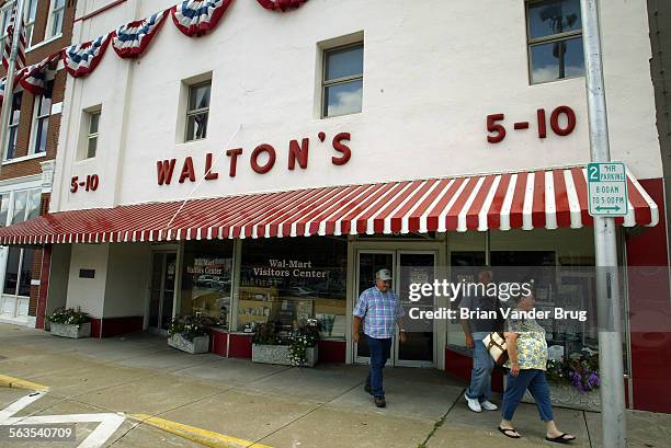 Exterior of Walton's five and dime, a Walmart museum and tourist attraction site of Walton's first store near Walmart headquarters in Bentonville,...