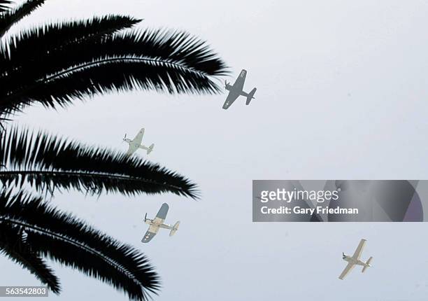 In celebration of Bob Hope's 100th birthday, WW II aircraft do a flyover as the intersection of Hollywood and Vine was designated as "Bob Hope...