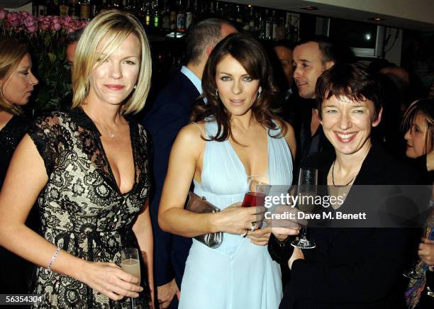 Elisabeth Murdoch, Elizabeth Hurley and Dawn Airey attend the launch of Elizabeth Hurley's new reality TV show, "Project Catwalk" at San Lorenzo on...