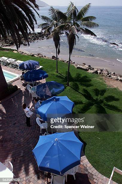View of the Cliff House Inn's back patio, for Weekend Escape: The writer and his wife spend a relaxful weekend along the coast in Carpenteria. They...