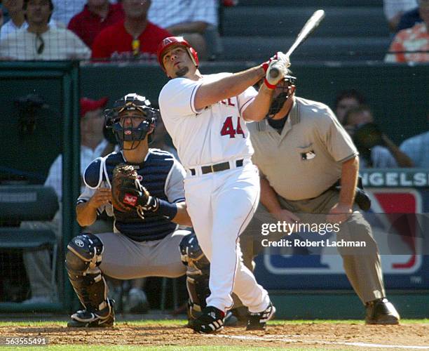 The Angel's Shawn Wooten's homer in the 5th started a 7run innning and opened the game up for the Angels over the Yankees in Game 4 of their...