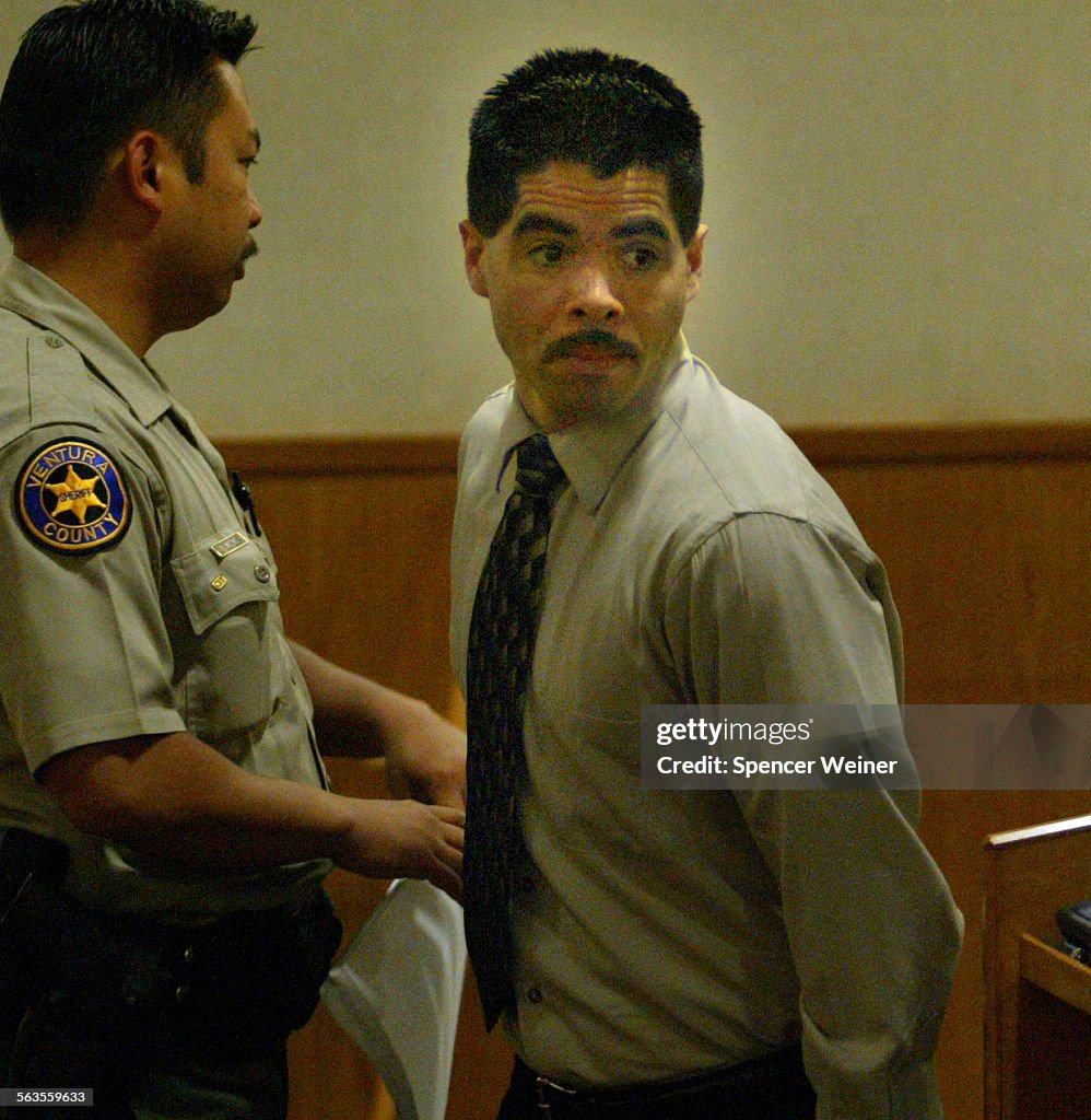 Vincent Sanchez leaves Courtroom for Lunch break, Monday July 21, 2003. Closing arguments began in t