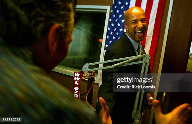 New Orleans, LouisianaNew Orleans mayor Ray Nagin shakes hands with the radio host David Tyree of WWL 870 AM radio after the mayor's monthly radio...