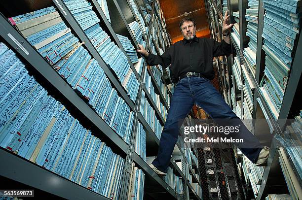 Andy McKaie, who supervises the Pop Music Vault at Universal Music Group located in Universal City, photographed inside the vault that contains...