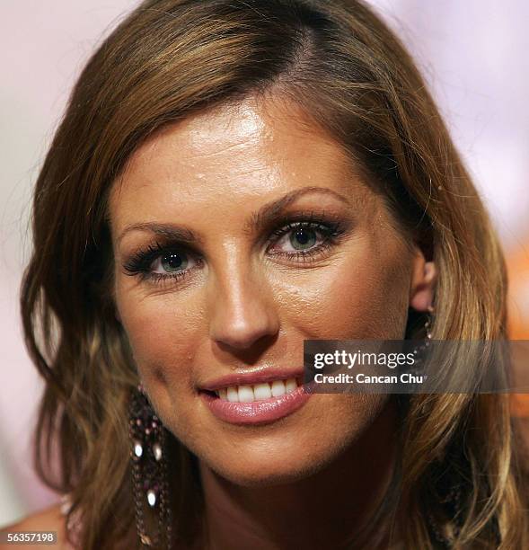 Contestant of the 55th Miss World 2005, Aoife Cogan of Ireland attends a dinner party after the Beachwear Final at the Sheraton Sanya Resort on...