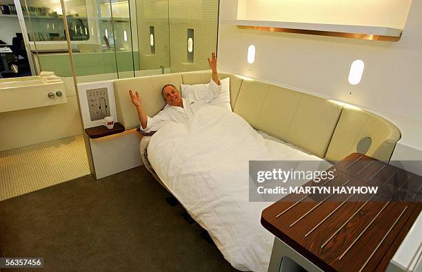 United Kingdom: Simon Woodroffe, founder of the Yo! poses for photographs in a model of one of his Yotel Group hotel bedrooms, in London, 07 December...