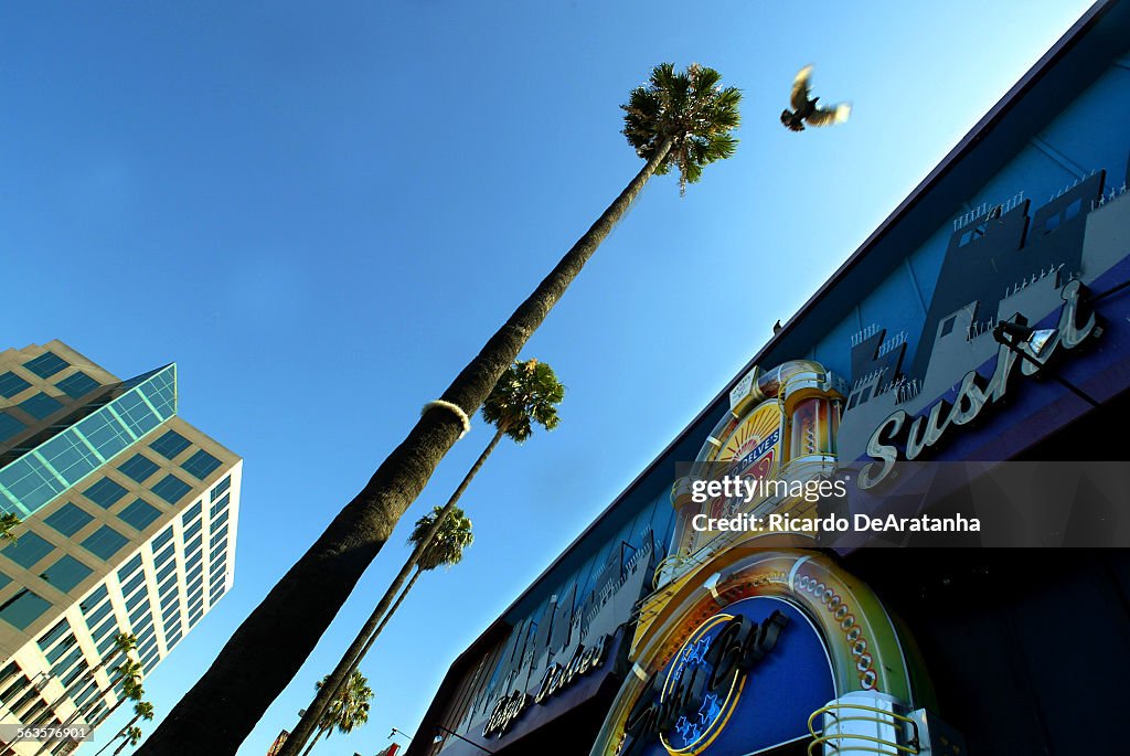 NoHo Arts District. Academy of Television Art & Science, left, and Tokyo Delve's Sushi Bar, on Lanke
