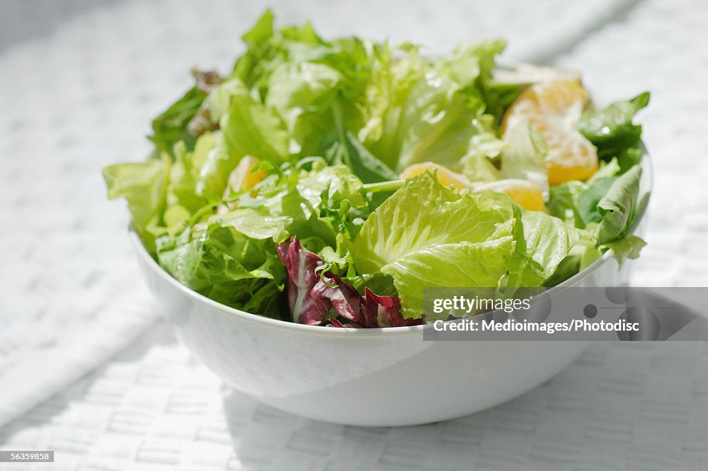 Close-up of a bowl of salad