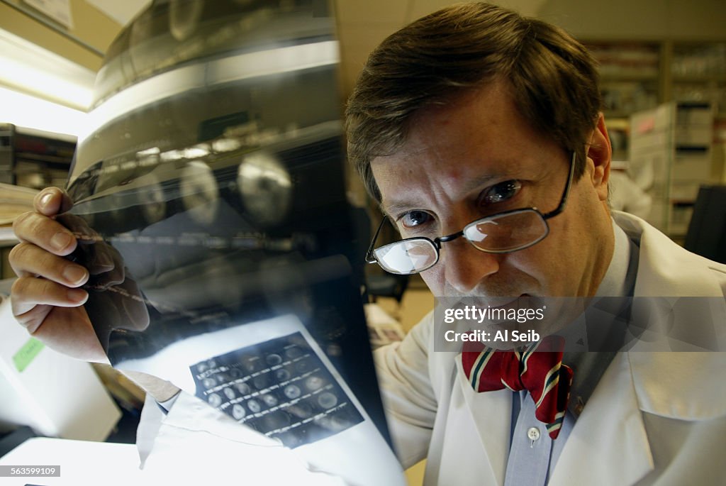 UCLA campus Westwood, CA. Dr. Kent W. Small an opthalmologist at UCLA's Doris Stein Eye Research Cen