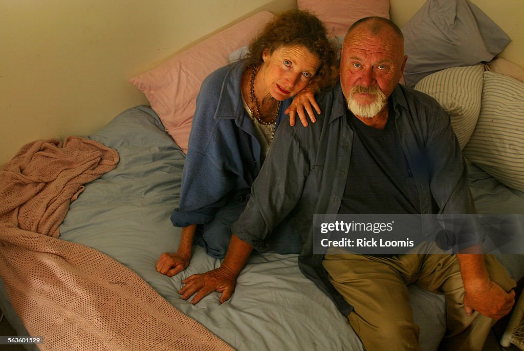 Santa MonicaStars of three Andy Warhol films, Viva and Louie Waldon, sit on Viva's bed in her Sant