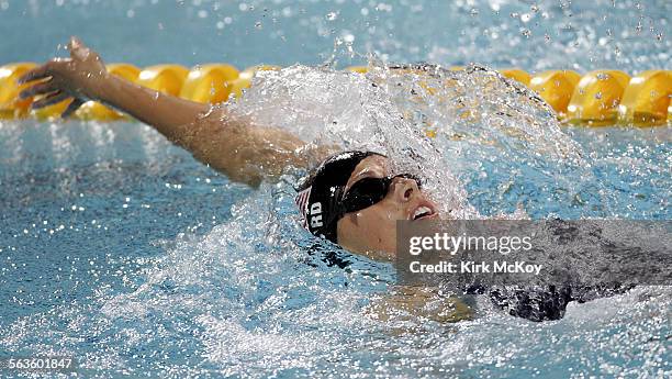 S Amanda Beard won a Silve Medal in the Women's 200mm Individual Medley finals at the Olympic Aquatic Centre during the 2004 Athens summer games...