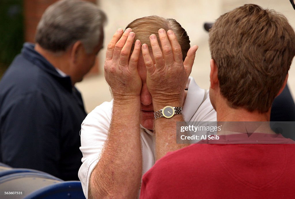 AGOURA HILLS, CA. Ken Harges, owner of the destroyed building and owner of Harges Palstering that wa