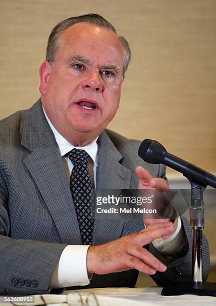 Attorney General Bill Lockyer at a press conference at the Fairmont Miramar Hotel in Santa Monica on Thursday, June 17 when he announced he was...