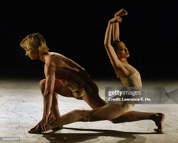 American Ballet Theatre performance of four pieces of works at the Dorothy Chandler Pavilion. Pic. Shows dancers Stella Abrera and Ethan Stiefel in...