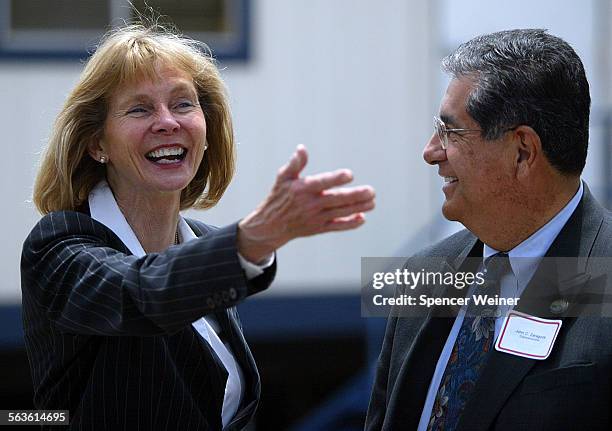 Congresswoman Lois Capps, 23rd Congressional district,left, with Oxnard City Council member John Zaragoza after ceremonies Tuesday.The city of Oxnard...