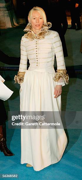 Actress Tilda Swinton arrives at the Royal Film Performance and World Premiere of "The Chronicles Of Narnia" at the Royal Albert Hall on December 7,...