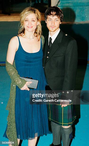 Actor James McAvoy and his girlfriend Anne-Marie Duff arrive at the Royal Film Performance and World Premiere of "The Chronicles Of Narnia" at the...