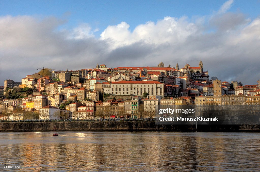 Porto Cais da Ribeira old town and Douro river