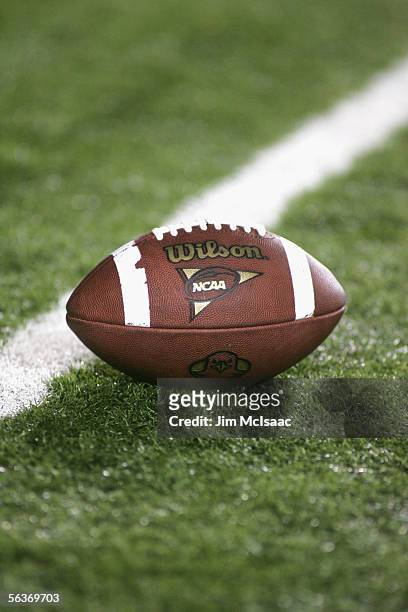 Football is shown during the Boston College Eagles game against the Florida State Seminoles at Alumi Stadium on September 17, 2005 in Chestnut Hill,...