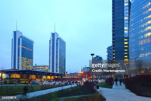 new buildings - corso como stock pictures, royalty-free photos & images