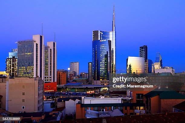 milano new skyline view - milan skyscraper stock pictures, royalty-free photos & images