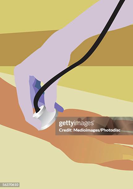 close up pulse checking - checking heart beat stock illustrations