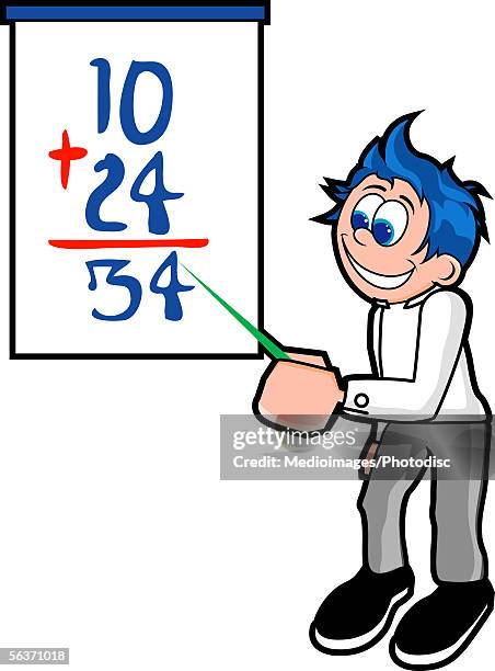 boy teaching mathematics - math chalkboard stock illustrations
