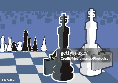 Two chess pieces shaking hands Two chess pieces shaking hands