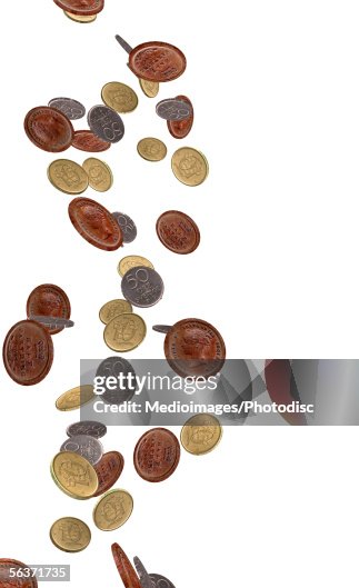 Closeup Of Falling Coins High-Res Vector Graphic - Getty Images