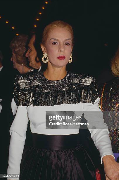 Venezuelan-American fashion designer, Carolina Herrera, attends the Saks Fifth Avenue gala, New York City, circa 1994.