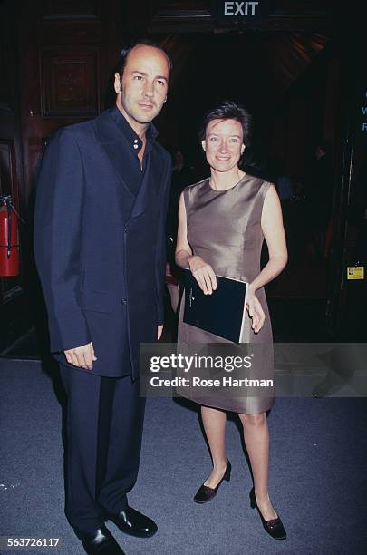 American fashion designer and film director, Tom Ford, and American writer and editor, Dominique Browning, attending the Asian Art Fair at the...