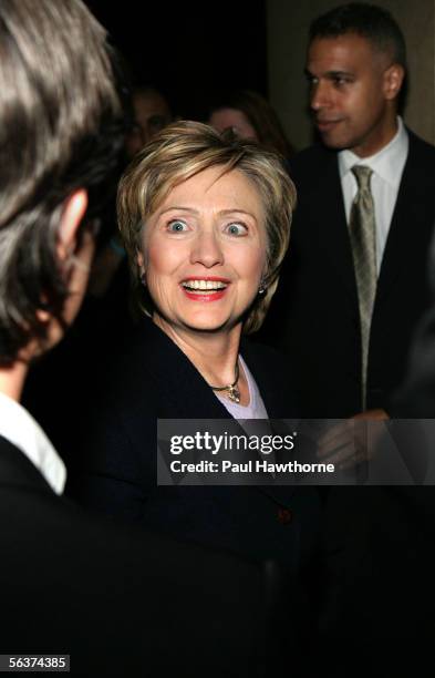 Senator Hillary Rodham Clinton attends the Hetrick-Martin Institute's 2005 Emery Awards at Cipriani Wall Street December 7, 2005 in New York City.