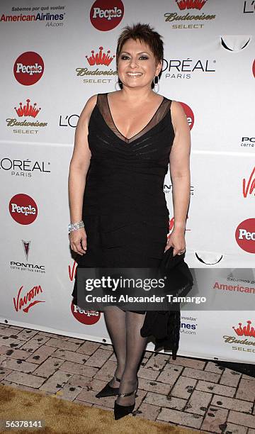 Maria Antonietta Collins poses at Prive nightclub for the People en Espanol "Estrella Del Ano" celebration on December 7, 2005 in Miami Beach,...