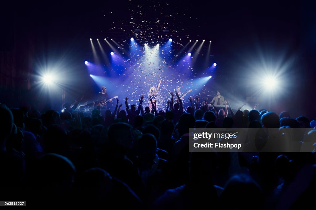 Crowd of people at music concert