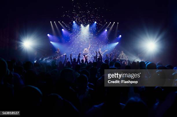 crowd of people at music concert - concerto foto e immagini stock