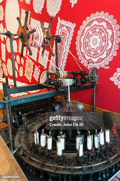 lace-making machine - lace making stock pictures, royalty-free photos & images