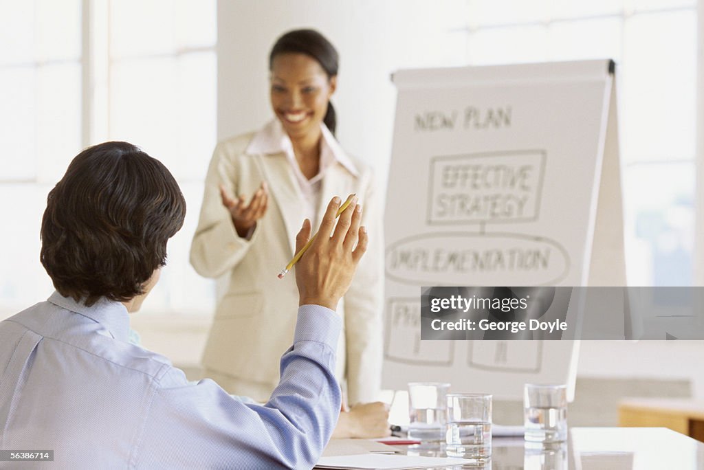 Businesswoman giving a presentation