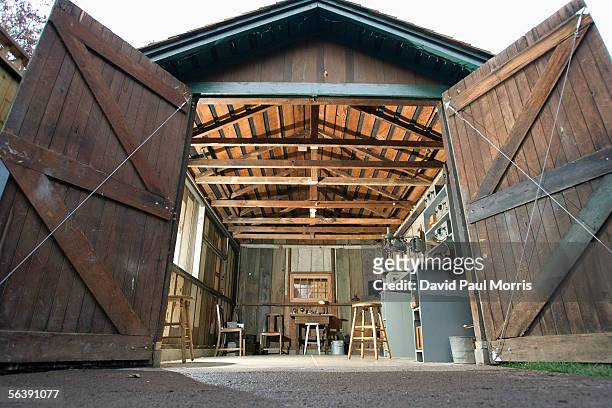 The newly renovated HP garage on Addison Avenue is seen December 8, 2005 in Palo Alto, California. In 1939 Bill Hewlett and Dave Packard started...