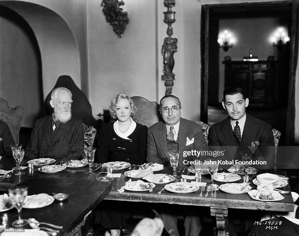 Marion Davies, Clark Gable, Louis B Meyer And George Bernard Shaw