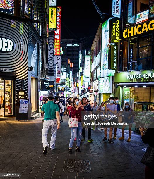 People in the Myeong-dong area of Seoul, South Korea, wearing masks during the MERS outbreak. Taken 6/10/2015.