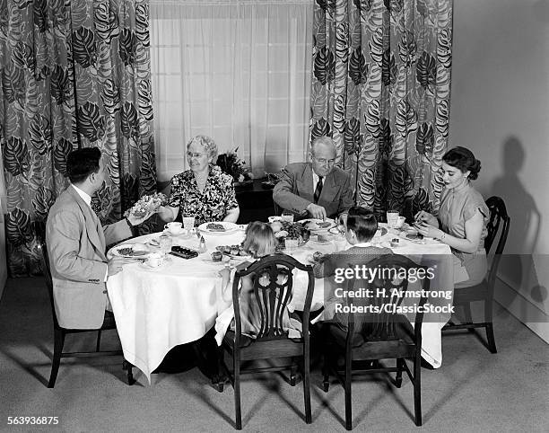 1950s THREE GENERATION FAMILY DINNER