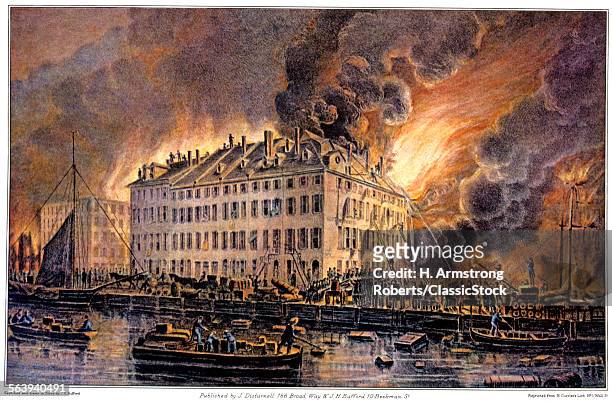 The Great Boston Fire of 9th-10th November 1872, Boston, Massachusetts. Lithograph by J.H. Bufford/Currier and Ives