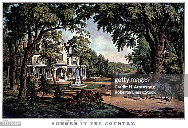 1850s SUMMER IN THE COUNTRY CURRIER & IVES PRINT