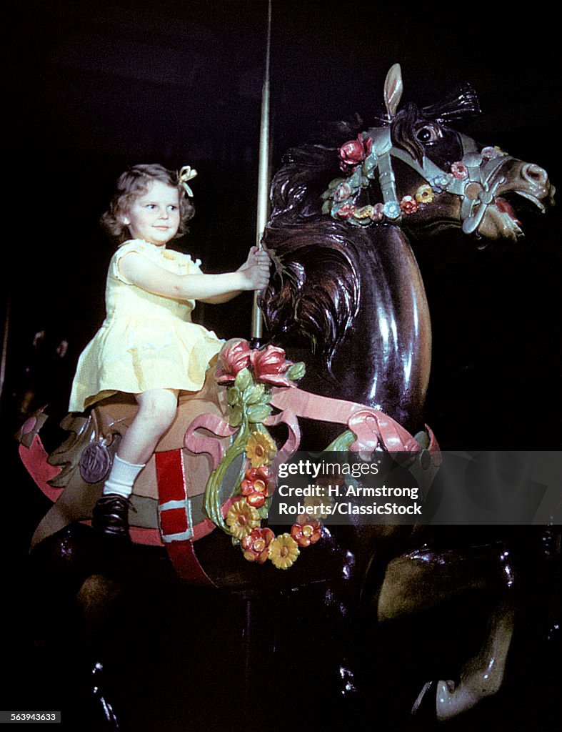 1940s 1950s GIRL RIDING...