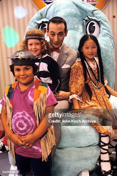 Publicity still from 'Pee Wee's Playhouse' , a children's television show starring Paul Reubens, Shaun Weiss, Natasha Lyonne, and Diane Yang, 1986.