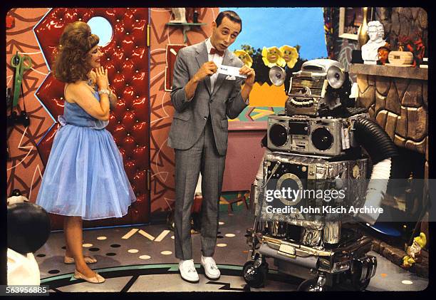 Publicity still from 'Pee Wee's Playhouse' , a children's television show starring Paul Reubens and Lynne Marie Stewart, 1986.