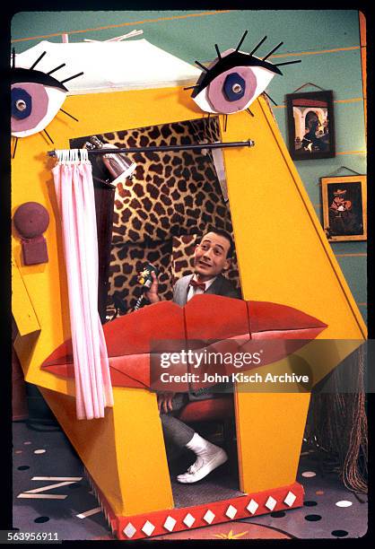 Publicity still from 'Pee Wee's Playhouse' , a children's television show starring Paul Reubens, 1986.