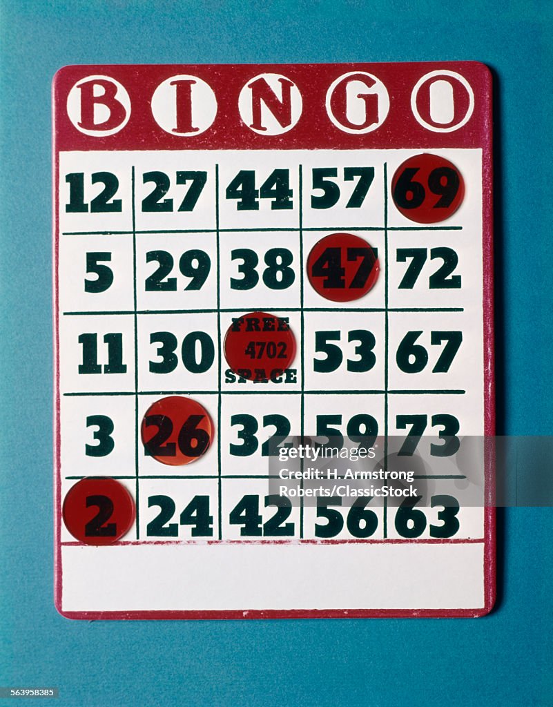 1960s BINGOARD WITH RED...